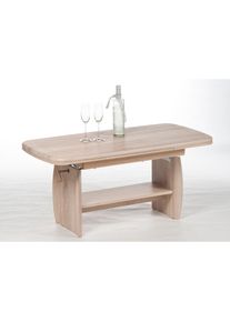 Stolkom , Couchtisch »Kirk« höhenverstellbar, Tisch mit Auszug , Sonoma Eiche Dekor + Sonoma Eiche Dekor + Sonoma Eiche Dekor