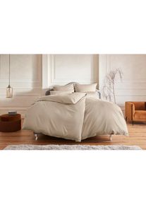 OTTO home, Bettw&auml;sche &raquo;Mila in 135x200, 155x220 oder 200x200 cm&laquo; 2 tlg. Mako-Satin, Bettw&auml;sche aus Baumwolle, unifarbene Bettw&auml;sche, taupe, Mako-Satin
