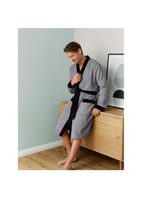 feel good , Bademantel , schwarz-wei&szlig;-meliert , 100% Baumwolle , 56/58