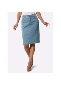 Casual Looks , Damen , Jeansrock , blue-bleached , 52 , 52 , formstabile Baumwoll-Stretch-Qualität