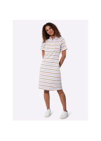 Casual Looks , Damen , Shirtkleid »Kleid« , flieder-camel-geringelt , Normalgrößen , 44 -Normalgrößen , 44 , Baumwoll-Qualität