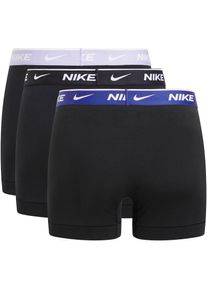 NIKE Underwear, Herren, Trunk &raquo;TRUNK 3PK&laquo; Packung, 3er, 3 Stk. mit farbigem NIKE Logo-Elastikbund, BLK - HYDRANGEAS/ DEEP NIGHT/ BLACK, 3 Stk., M (48)