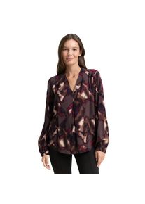 Tom Tailor, Damen, Klassische Bluse mit All-Over Print, brown blurry argyle, 38, brown blurry argyle, Bluse von Tom Tailor