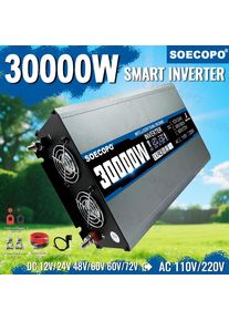 SOECOPO 30000W Car Smart Solar Inverter Dual Voltage Input DC 12V/24V 48V/60V 60V/72V to AC 110V/220V for Home And Camping RV