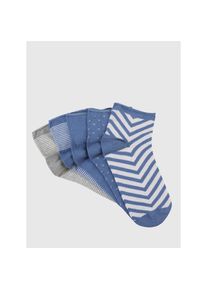 wäschepur wäschepur , Damen , Socken 5 Paar tlg. , mittelblau-gemustert , 2/39 , 2/39 , Baumwoll-Qualität