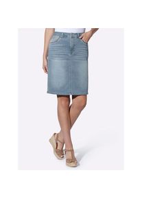 Heine , Damen , Jeansrock , blue-bleached , 38 , 38 , mit aufwendiger Stickerei