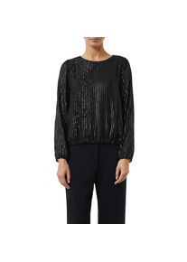 comma, Damen, Langarmbluse mit Pailetten-Muster, BLACK, 34, BLACK, Festliche Bluse von COMMA