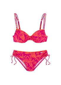 Venice Beach, Damen, B&uuml;gel-Bikini &raquo;Kensi&laquo; Set, seitlich regulierbar mit modernem Print, orange-pink bedruckt, Cup D, 36 -Cup D, orange-pink bedruckt, 