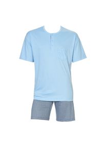 Calida, Damen, Shorty &raquo;Relax Choice&laquo; 2 tlg. atmungsaktiv, Baumwolle, Oberteil mit Knopfleiste, placid blue, XL (56), placid blue, Herren-Kurzpyjama 