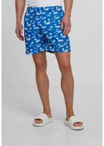 Urban Classics, M&aelig;nd, Badeshorts, Bl&aring; / Hvid, St&oslash;rrelse L