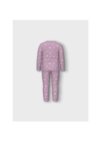 name it, Herren, Schlafanzug &raquo;NMFNIGHTSET PINK BUTTERFLY RIB NOOS&laquo; Set, 2 tlg., Pink Lavender, 86 (92), Pink Lavender, Langer Schlafanzug von name it 