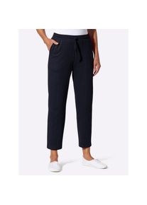 Classic Basics, Damen, 7/8-Hose, marine, Normalgr&ouml;&szlig;en, 38 -Normalgr&ouml;&szlig;en, marine, Rundum-Dehnbund mit Tunnelzug und Bindeband