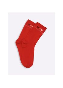 wäschepur wäschepur , Damen , Socken 2 Paar tlg. , rot , 1/35 , 1/35 , Baumwoll-Qualität