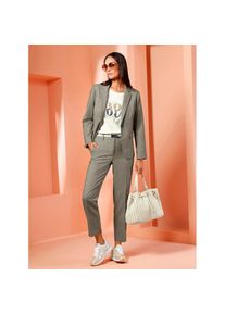 Heine , Damen , Hosenanzug , schwarz-khaki-gemustert , Normalgrößen , 48 -Normalgrößen , 48 , hochwertiges Webkaro