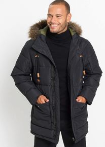 bonprix Gef&uuml;tteter Funktionsparka, schwarz, Gr.50, Cooler Parka mit Taschen
