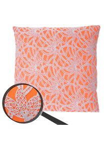 Deko-Kissen Barock, Sofakissen Zierkissen mit Füllung, orange 45x45cm