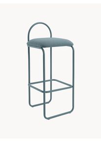 AYTM Taburete alto en tejido bouclé Angui Azul Metal, Tejido bouclé An 39 x Al 93 cm