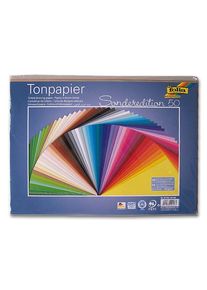 Folia Tonzeichenpapier 130g/m² DIN 25 x 35 cm, farbig sortiert