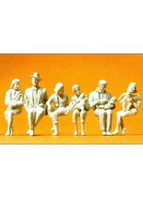 Preiser 6 unbemalte Figuren 1:22,5 1:22,5, sitzend