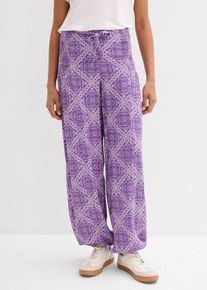Pantaloni in viscosa fluente con elastico in vita, viola, Taglia 42, bonprix