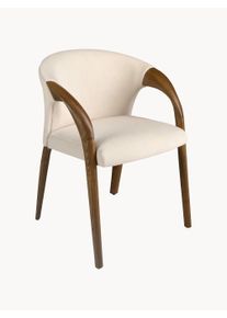 Angel Cerdá Silla tapizada de terciopelo con reposabrazos en nogal Cornelio Marrón, Blanco An 62 cm