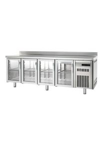 Tour p&acirc;tissier Premium 4/0 avec dosseret et portes en verre | Professionnel | HoReCa | CHR