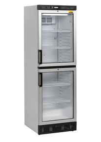 Nordcap Armoire r&eacute;frig&eacute;r&eacute;e de stockage inox - 347 l - 2 portes vitr&eacute;es - froid ventil&eacute; | Professionnel | HoReCa | CHR
