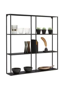 Landscape Wandregal, Schwarz, Metall, 90x90x15 cm, in verschiedenen Gr&ouml;&szlig;en erh&auml;ltlich, Wohnzimmer, Regale, Wandregale