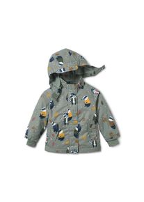 Tchibo - Thermo-Regenjacke mit Dachsprint - Unisex - Gr. 98/104 - grau/print