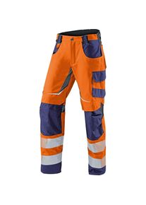 K&Uuml;BLER K&uuml;bler, Arbeitshose, Sommerhose REFLECTIQ PSA 2 warnorange/dunkelblau Form 2407 Gr&ouml;sse 102 (102)
