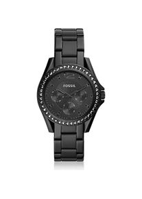 Fossil, Armbanduhr, Riley, Schwarz, (Chronograph, Analoguhr, 38 mm)