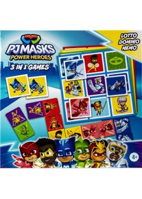 Selecta Spielzeug PJ Masks 3in1 Memo Lotto Domino (Deutsch, Französisch, Norwegisch, Polnisch, Finnisch, Dänisch, Schwedisch, Englisch)