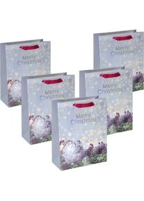 Sigel, Geschenkverpackung, 5 Geschenktaschen Charmful Christmas Large Motiv 26,0 x 33,0 cm (Geschenkpapier, 1 x)