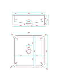 Differnz, Waschbecken, Marba - Wastafel beton donkergrijs - Vierkant - 40 x 40 x 12 cm (400 mm, 400 mm)
