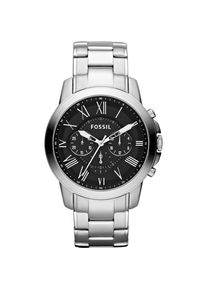 Fossil, Armbanduhr, Grant, Silber, (Analoguhr, Chronograph, 44 mm)