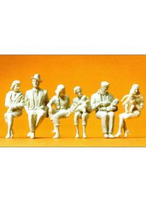 Preiser 6 unbemalte Figuren 1:22,5 1:22,5, sitzend