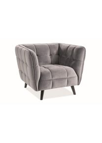 Signal Kreslo CASTELLO 1 Velvet | siv&aacute;