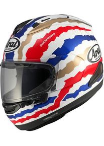 Arai RX-7V Evo Doohan Jubilee Rstyl, full face helmet , color: White/Blue/Red/Gold , size: S