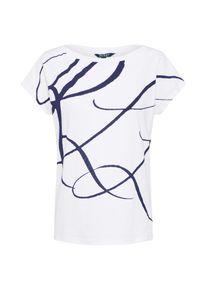 Lauren by Ralph Lauren Lauren Ralph Lauren Kvinnor T-shirt 'GRIETA' nattblå / vit Storlek XS