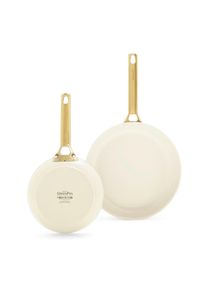 Greenpan Pfannenset , Creme, Goldfarben , Metall , 2-teilig , 0 l , rund , PFAS-frei , Kochgeschirr, Pfannen, Pfannensets