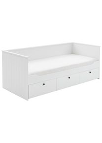 CARRYHOME Bett , Weiß , Holz , Kiefer , massiv , 90x200 cm , Schlafzimmer, Komplette Schlafzimmer und Serien, Schlafzimmerserien