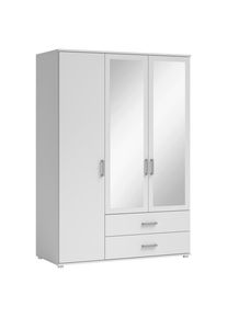 CARRYHOME Kleiderschrank , Weiß , Kunststoff , 3 Fächer , 2 Schubladen , 125x190x51 cm , Typenauswahl , Schlafzimmer, Komplette Schlafzimmer und Serien, Schlafzimmerserien