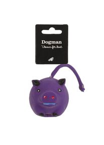 Dogman Hundespielzeug Latex Lila Schweinchen mit Quietscher 21cm