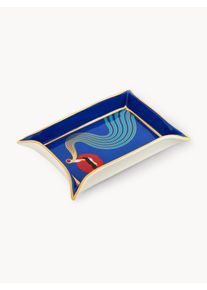 Jonathan Adler Decorative Porcelain Tray Full Dose with Gold Blue, Gold, Red gold, Metal, China B 18 x D 13 cm