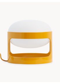 Kartell Small Table Lamp KD28 Yellow, White Plastic, Fabric Ø 25 x H 23 cm