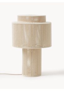 Linen Thread Table Lamp Lace White Natural fibre Ø 25 x H 38 cm | Westwing Collection