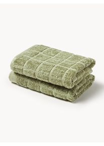 Cotton-Linen Towel Edita, in various sizes Green Cotton G&auml;sthandduk, B 30 x L 50 cm, 2st | Westwing Collection