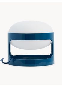 Kartell Small Table Lamp KD28 Blue, White Plastic, Fabric Ø 25 x H 23 cm