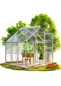 Gardebruk Invernadero aluminio 190x190x195cm con cimientos