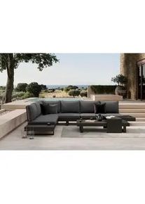Ambia Garden Loungegarnitur , Anthrazit, Dunkelgrau , Metall, Kunststoff, Textil , 4-teilig , Füllung: Schaumstoff,Polyester , einzeln stellbar , 329x245 cm , gastro- und objekttauglich , Gartenmöbel, Loungemöbel, Loungegarnituren